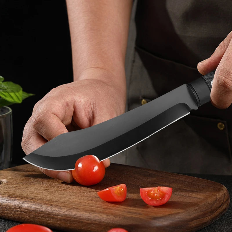 Cuchillo multiusos de acero inoxidable con mango de plástico, cuchillo para carne, cuchillos de cocina para barbacoa, rebanador de frutas, cuchillo para carne y verduras 