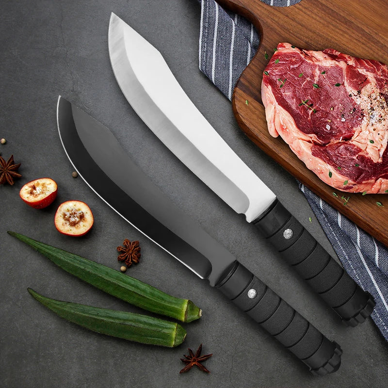 Cuchillo multiusos de acero inoxidable con mango de plástico, cuchillo para carne, cuchillos de cocina para barbacoa, rebanador de frutas, cuchillo para carne y verduras 