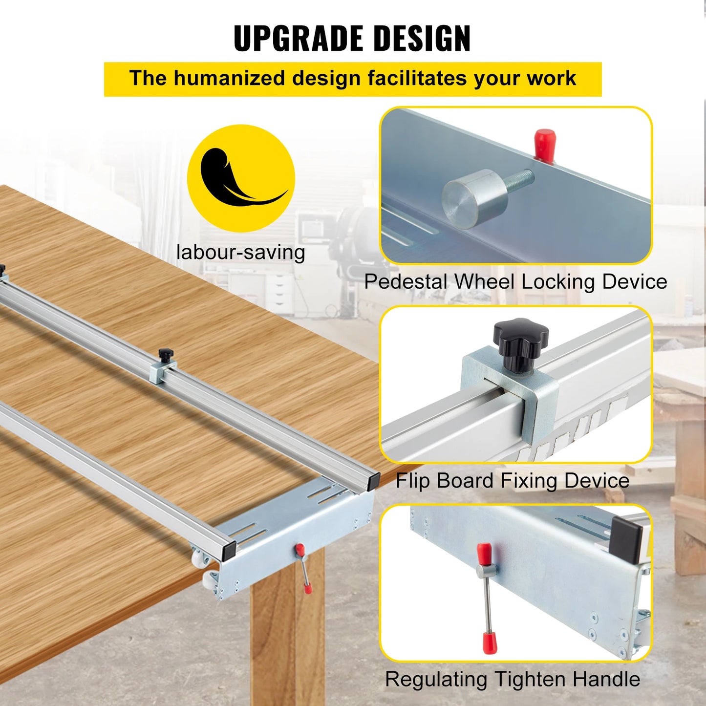 VEVOR-enrutador ajustable de 64 "/162cm, guía de borde, cepilladora, trineo, eje XY, máquina cepilladora para aplanar madera, hogar, bricolaje 