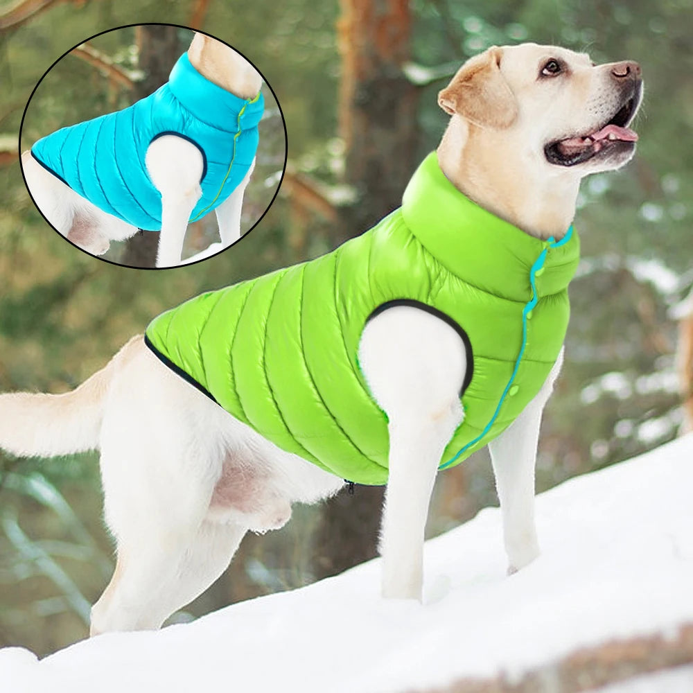 Warm Winter Dog Clothes Vest Reversible Dogs Jacket Coat 3 Layer Thick Pet Clothing Waterproof Outfit for Small Large Dogs