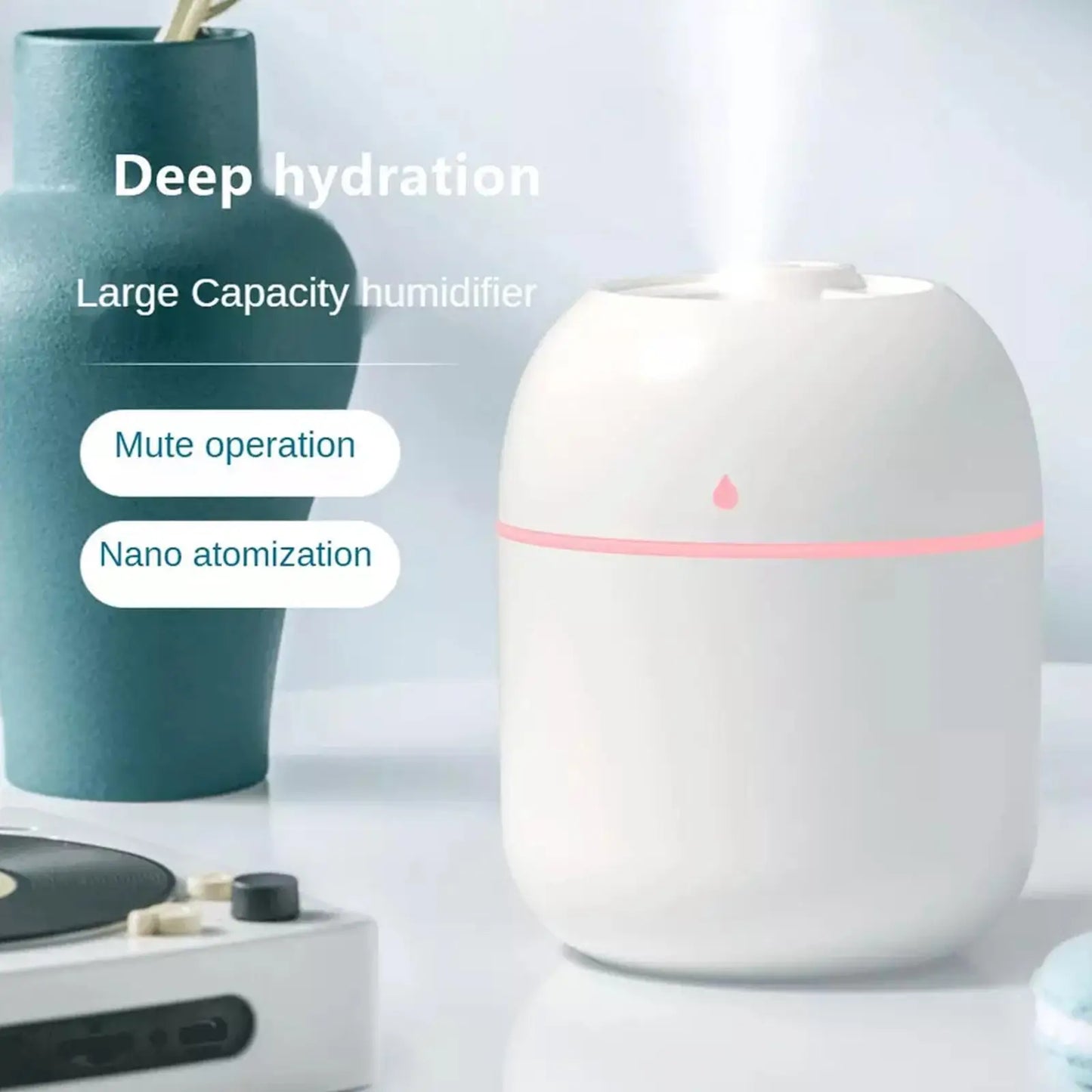 Humidificador de gota de agua USB, aromaterapia de gran capacidad para escritorio de coche, huevos para madre y bebé 