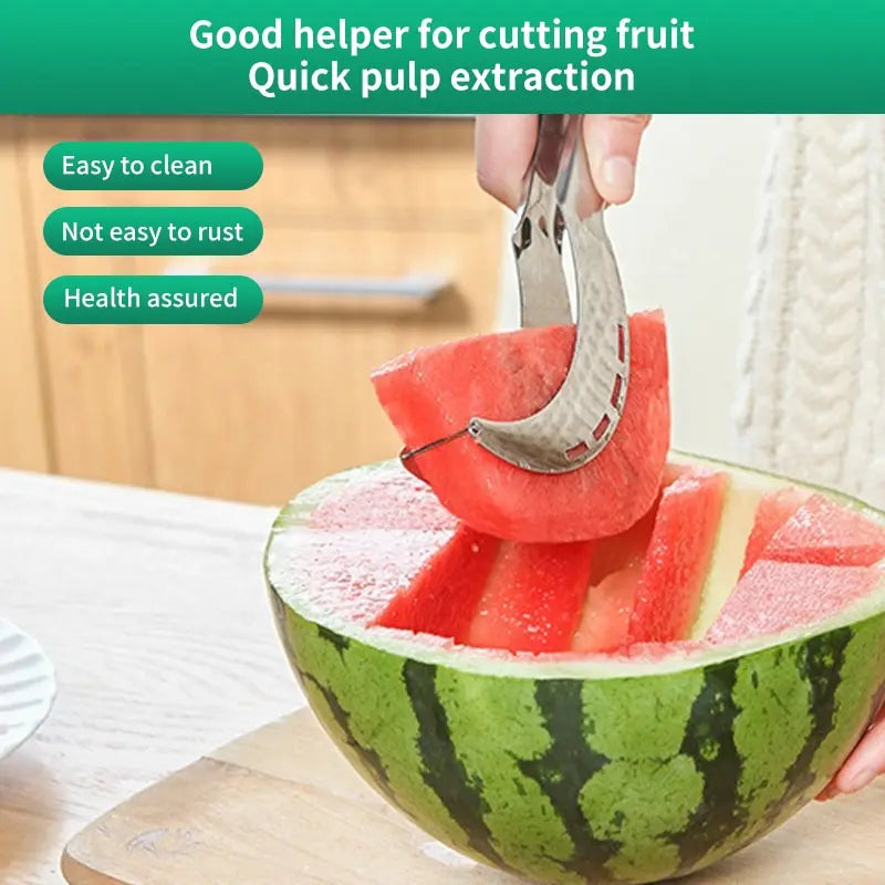 Watermelon Cutting Tool Divider Stainless Steel Creative Multi-functional Watermelon Meat Slicer Kitchen Accessories GadgetG396A