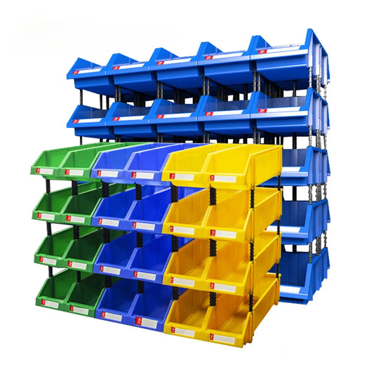 X1 12Pieces Plastic stackable parts bin for warehouse Multi Tools Box tool storage bin Storage box garage tool organizer 공구정리