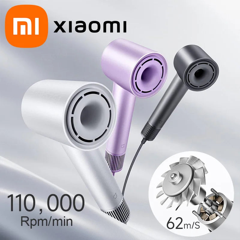 Secador de pelo eléctrico Xiaomi Mijia H501 iones negativos de alta velocidad 110.000 Rpm cuidado profesional velocidad del viento 62 m/s 1600W secado rápido 