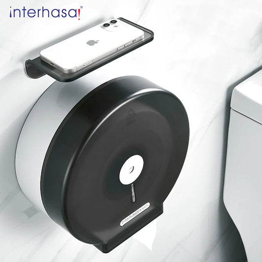 interhasa! Dispensador de papel higiénico, rollo gigante adhesivo de montaje en pared, dispensador de toallas de papel higiénico comercial para Baño 