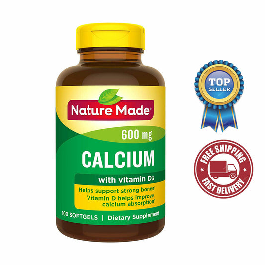 Nature Made Calcio con vitamina D3 400 UI, 600 mg, 100 cápsulas blandas líquidas