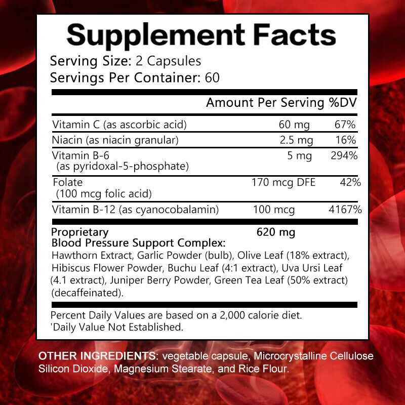 Blood Balance Supplement -30/60/120Capsules-Blood Sugar Support & Blood Pressure