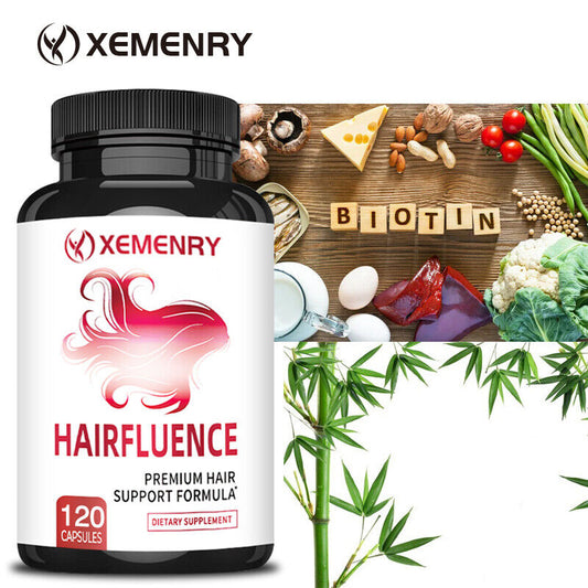 Hairfluence -Multivitaminas,Biotina,Colágeno-Crecimiento del cabello,Uñas fuertes,Piel sana