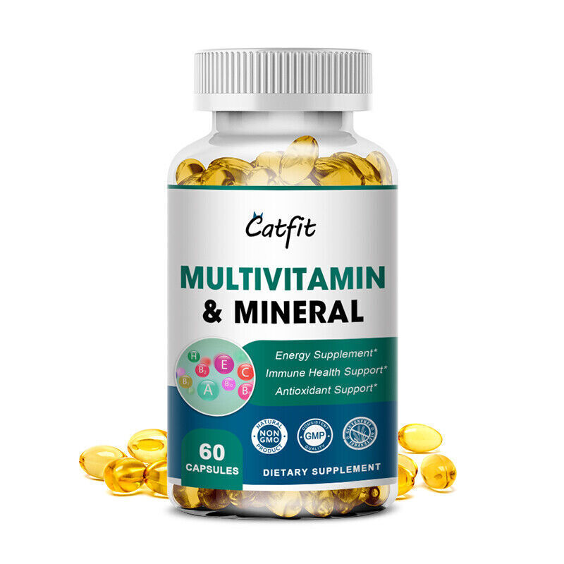 Catfit Cápsulas multivitamínicas y multiminerales para hombres y mujeres Suplemento diario