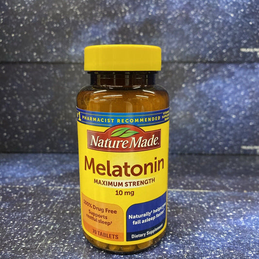 Nature Made Melatonina extra fuerte, tabletas de 10 mg, suplemento de ayuda para dormir de 70 unidades