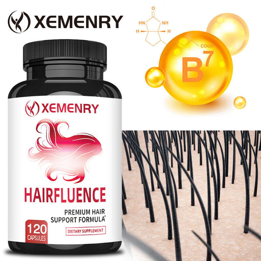 Hairfluence - Multivitaminas, biotina, colágeno, queratina - Fórmula premium para el crecimiento del cabello