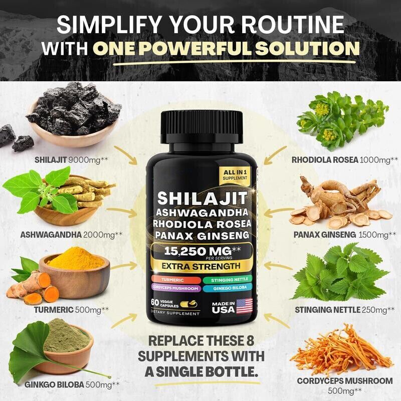 Paquete Dynamic Vitality: combinación de multivitaminas Sea Moss y Shilajit Power