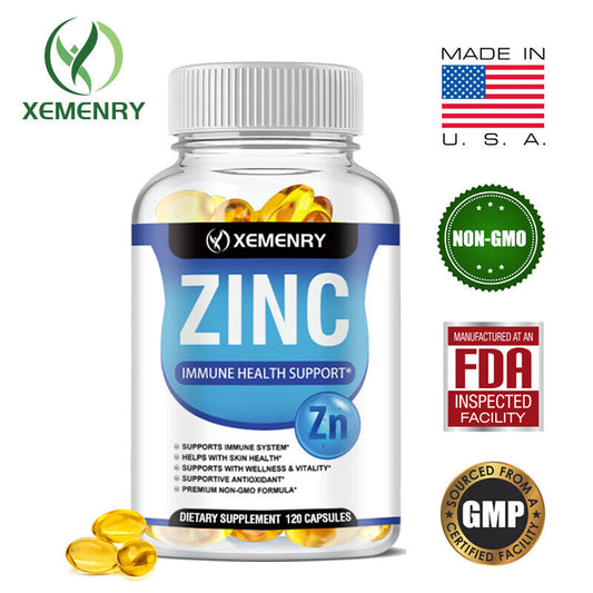 Zinc Capsules 50mg - Natural Anti-oxidation, Immune Support Supplement, Unisex