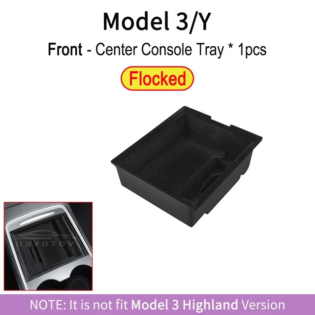 Bandejas de consola central para Tesla Model 3 Y accesorios organizadores Highland, caja de almacenamiento debajo del asiento, reposabrazos, contenedores ocultos, portavasos