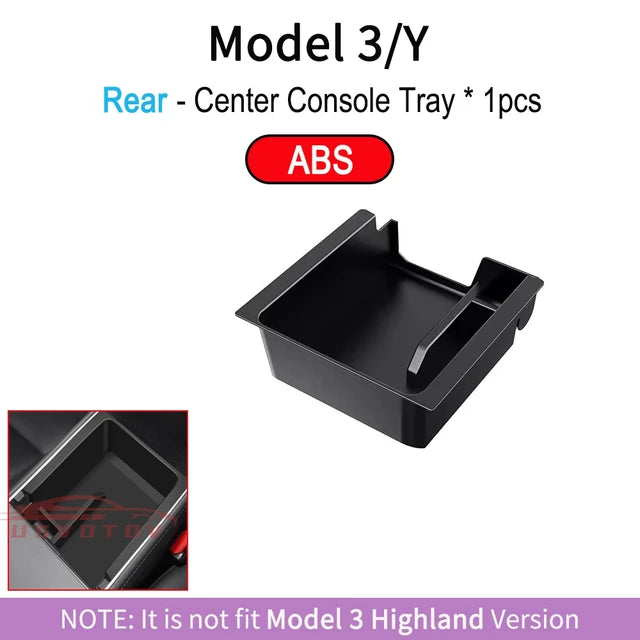 Bandejas de consola central para Tesla Model 3 Y accesorios organizadores Highland, caja de almacenamiento debajo del asiento, reposabrazos, contenedores ocultos, portavasos