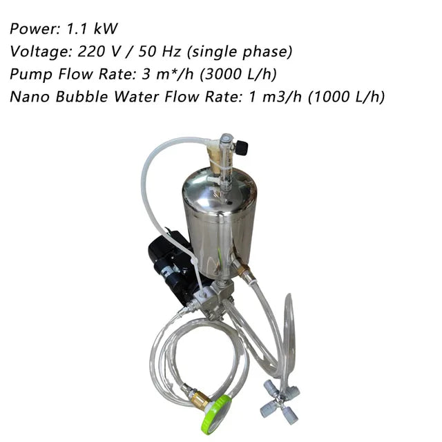 Generador de nanoburbujas para eliminar olores y mezclar gases y líquidos 