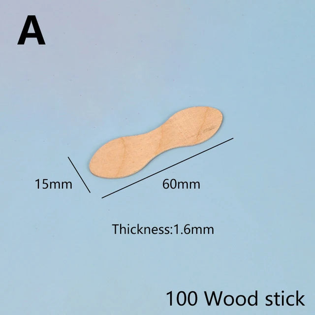 50/100 支冰淇淋冰棒棍木质冰淇淋棒自制冰淇淋勺手工棒冰棒配件