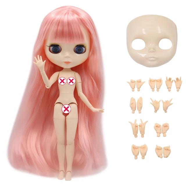 ICY DBS-Muñeca Blyth de piel blanca, cara brillante, cara mate, cuerpo articulado con juego de mano A &amp; B 1/6 bjd, maquillaje diy adecuado, precio especial 