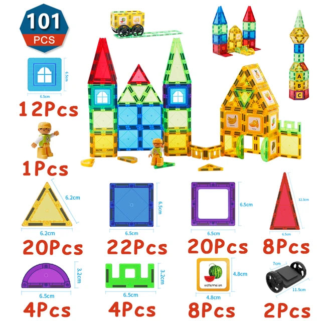 DIY modelo diseñador construcción juguetes de bloques de construcción magnéticos juego de bloques magnéticos azulejos Montessori juguetes educativos para niños regalos