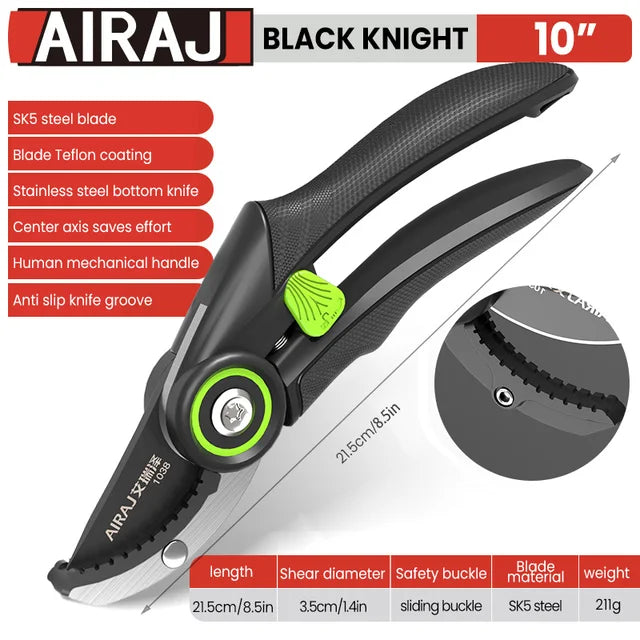 AIRAJ Pruning Shear Garden Tools Labor Saving Scissors Gardening Plant Sharp Branch Pruners Protection Hand Durable