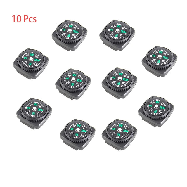 10pcs/lot Mini Wristband Compass Portable Detachable Compass Outdoor Camping Hiking Travel Emergency Survival Navigation Tool