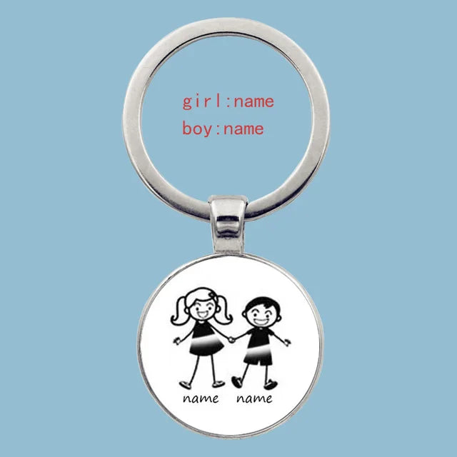 Cute Family Keychain Forever Family Beautiful Family Key Pendant Birthday Baptism Gift School Event Souvenirs Can Be Customized