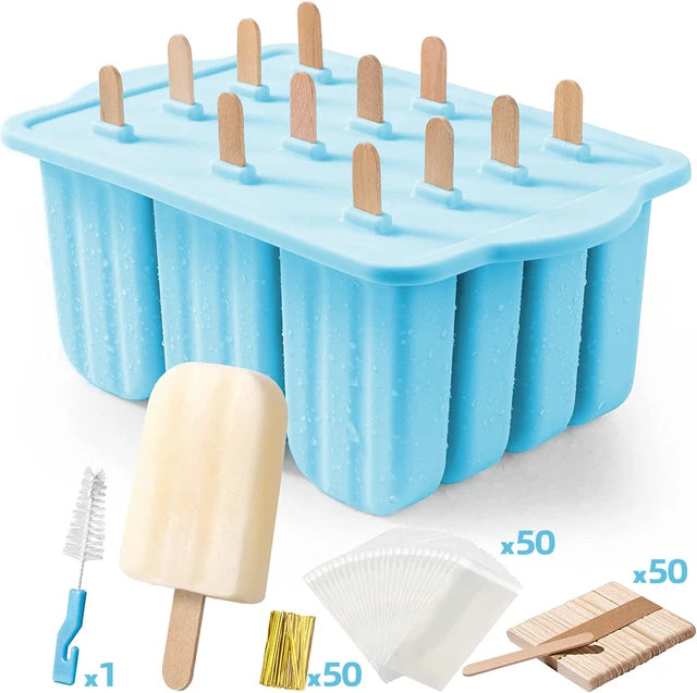 Summer DIY Ice Cream Tools With Wooden Sticks Silicone Popsicle Molds Kitchen Accessories Quench Thirst Snacks for Children