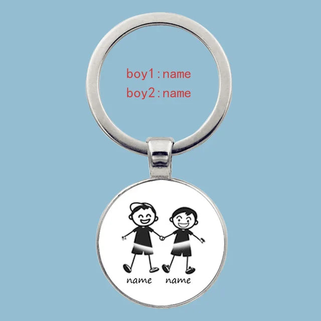 Cute Family Keychain Forever Family Beautiful Family Key Pendant Birthday Baptism Gift School Event Souvenirs Can Be Customized