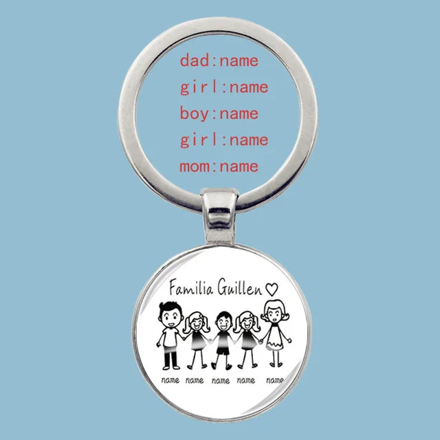 Cute Family Keychain Forever Family Beautiful Family Key Pendant Birthday Baptism Gift School Event Souvenirs Can Be Customized