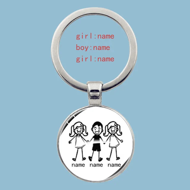 Cute Family Keychain Forever Family Beautiful Family Key Pendant Birthday Baptism Gift School Event Souvenirs Can Be Customized