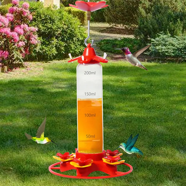 2024 New Hummingbird Drinker Feeder Outdoor Hanging Bird Feeder Easy To Clean Ant Proof Yard Garden Decoration Bird Feeder House