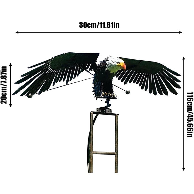 Garden Eagle Birds Sculptures Iron Metal Eagle Wind Spinners Lawn Garden Decoration Outdoor Lawn Courtyard Ornaments Crafts