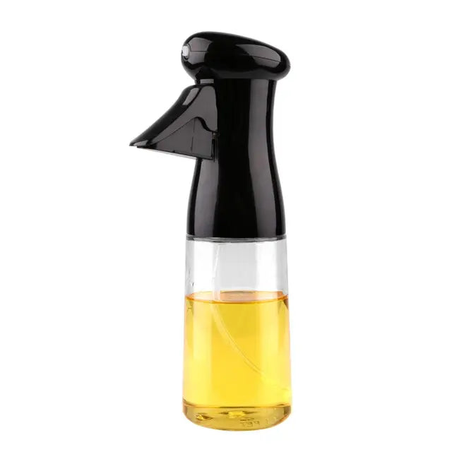 Botella de aceite de cocina transparente, pulverizador de aceite de oliva para Fitness, dispensador de aceite en aerosol para barbacoa, color negro, 1 ud. 