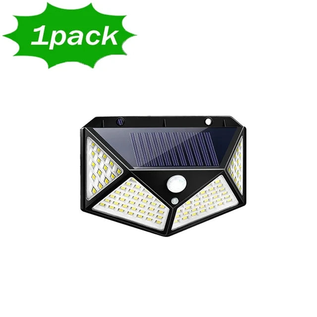 Lámpara Solar de pared LED de 1 a 12 Uds., 100, 4 lados luminosos con Sensor de movimiento, luz de pared impermeable para jardín y patio al aire libre 