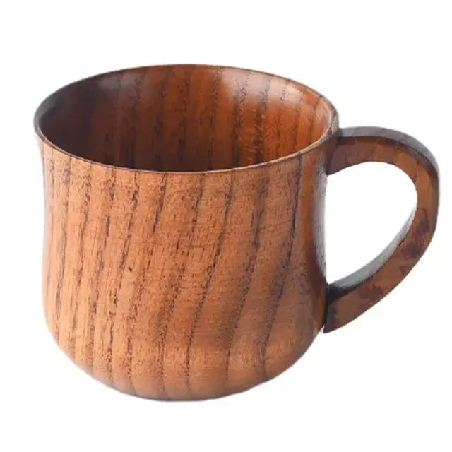 Taza de madera de 130ml, taza de madera maciza con mango, azufaifo agrio, taza de té de agua de madera maciza, taza de trompeta para cocina y sala de estar 