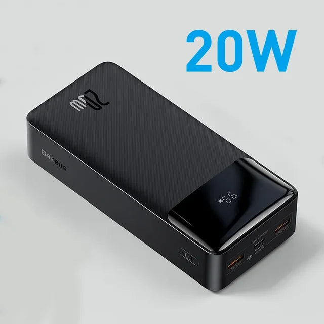 Baseus Power Bank 30000mAh con 20W PD carga rápida Powerbank cargador de batería externo portátil para iPhone 15 Pro Xiaomi Huawei 