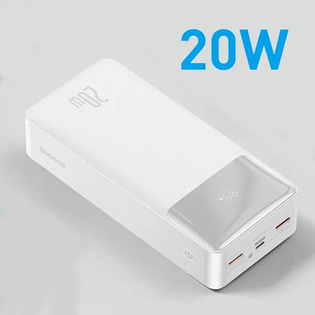 Baseus Power Bank 30000mAh con 20W PD carga rápida Powerbank cargador de batería externo portátil para iPhone 15 Pro Xiaomi Huawei 