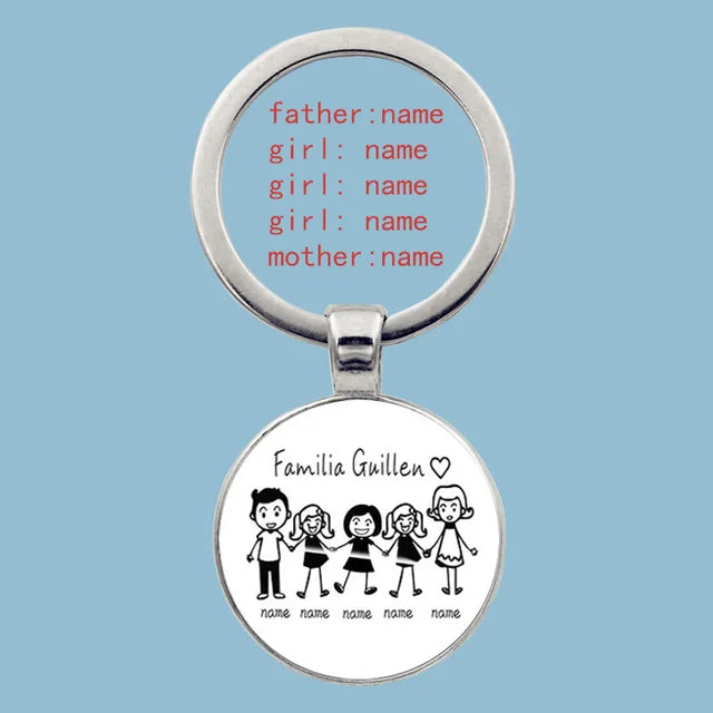 Cute Family Keychain Forever Family Beautiful Family Key Pendant Birthday Baptism Gift School Event Souvenirs Can Be Customized