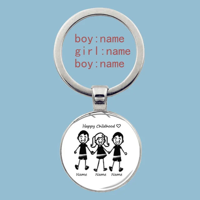 Cute Family Keychain Forever Family Beautiful Family Key Pendant Birthday Baptism Gift School Event Souvenirs Can Be Customized