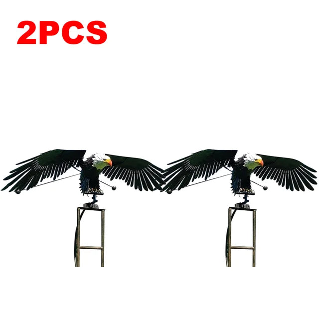 Garden Eagle Birds Sculptures Iron Metal Eagle Wind Spinners Lawn Garden Decoration Outdoor Lawn Courtyard Ornaments Crafts