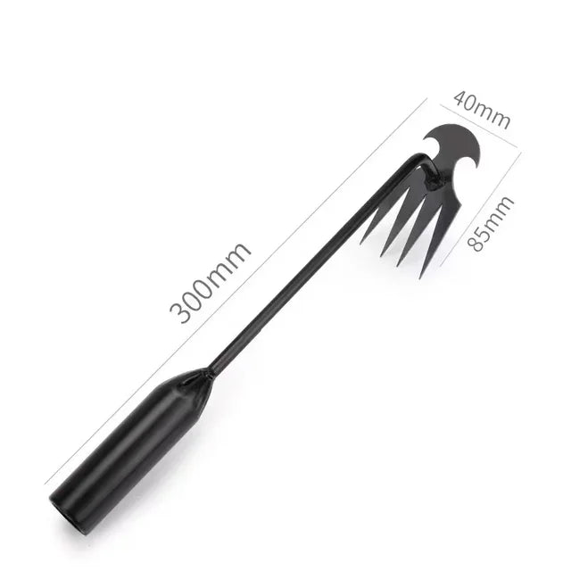 4 Teeth Multi-function Weeder, Portable Garden Weeder Tool, Galvanized Handle, Suitable for Vegetable Planting Weeding