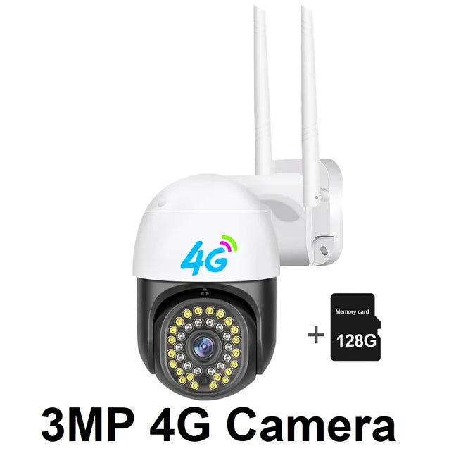 Cámara de videovigilancia inalámbrica con tarjeta SIM 4G, Zoom 4X, 3MP, detección de movimiento, seguimiento automático, cámara de seguridad para el hogar 4G V380Pro 