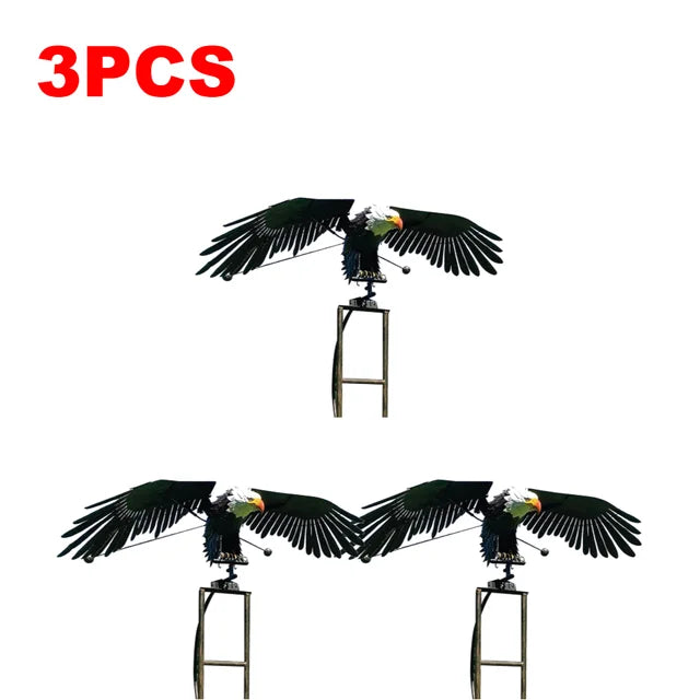 Garden Eagle Birds Sculptures Iron Metal Eagle Wind Spinners Lawn Garden Decoration Outdoor Lawn Courtyard Ornaments Crafts