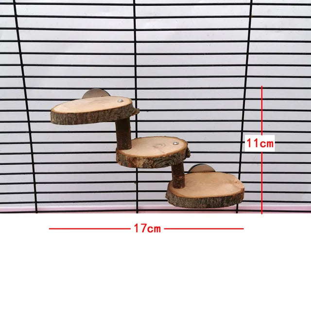 3/5 Layers Parrot Cage Accessories Hamster Wooden Ladder Toy Pets Climbing Stairs Bird Supplies Perches Stand Juguete Loro