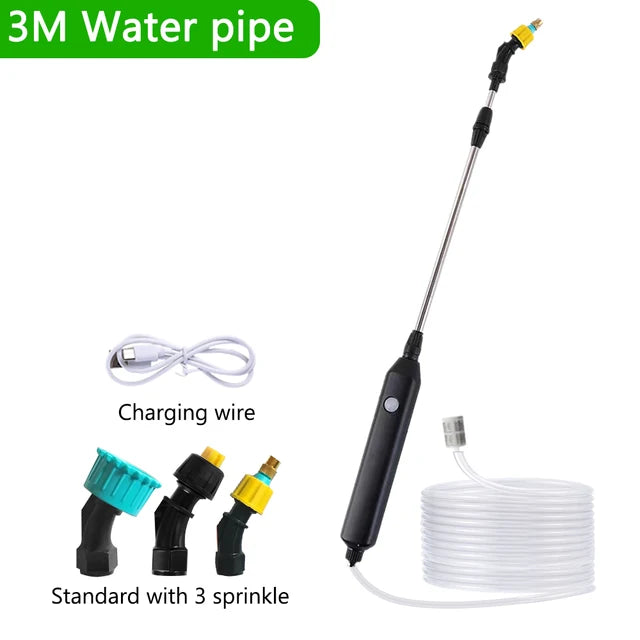 Portable Electric Gardening Sprayer Irrigation Tool USB 2400mah Rechargeable Telescopic Handle with 3 Nozzles for Yard Plant