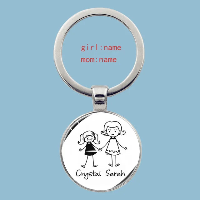 Cute Family Keychain Forever Family Beautiful Family Key Pendant Birthday Baptism Gift School Event Souvenirs Can Be Customized