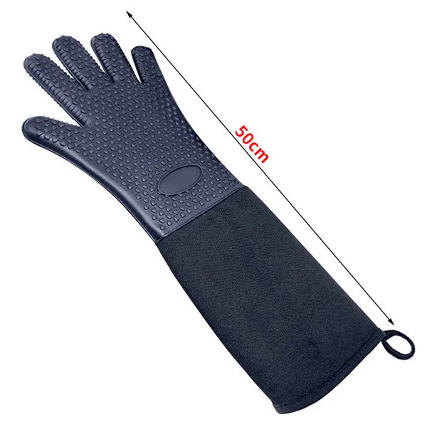 Guantes de horno de silicona profesionales Extra largos con forro acolchado guantes resistentes al calor duraderos guantes para horno y parrilla herramientas para hornear 