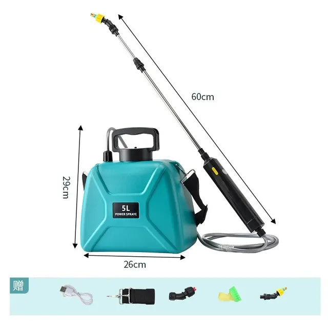 Shoulder Style Electric Sprayer 5L Watering Can With Spray Gun Automatic Garden Plant Mister USB Rechargeable Irrigation Tool