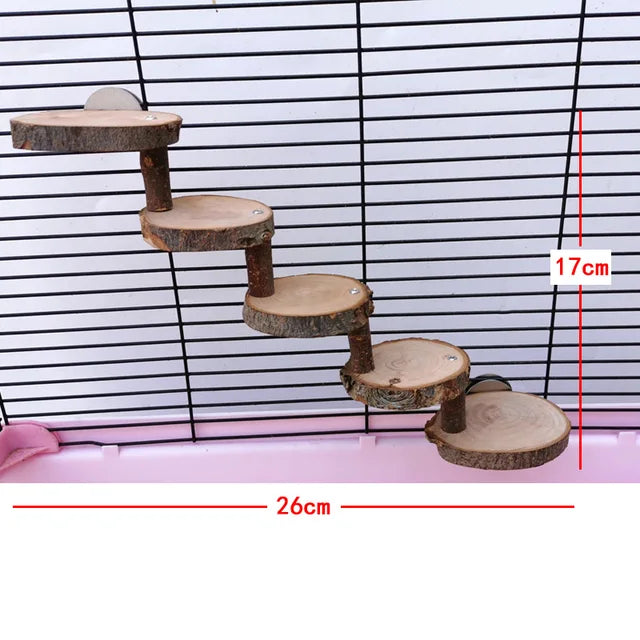 3/5 Layers Parrot Cage Accessories Hamster Wooden Ladder Toy Pets Climbing Stairs Bird Supplies Perches Stand Juguete Loro