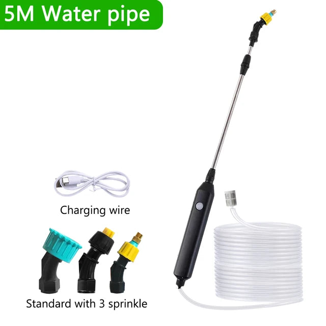 Portable Electric Gardening Sprayer Irrigation Tool USB 2400mah Rechargeable Telescopic Handle with 3 Nozzles for Yard Plant